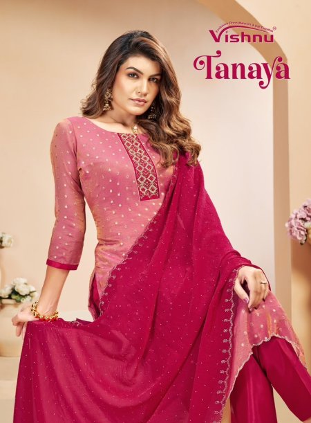 Tanaya By Vishnu Nc Moss Butti Dress Material